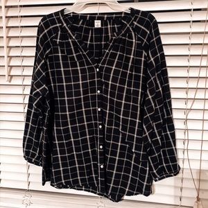 Black plaid shirt